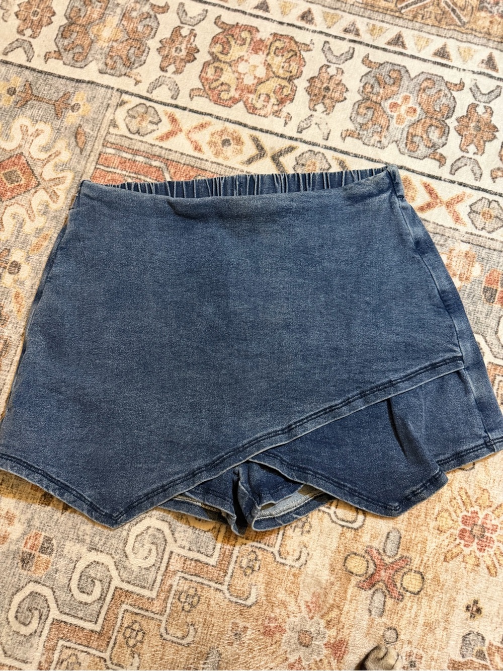 Amazon Essentials Blue Denim Skort with Overlap Front - Picture 4 of 8